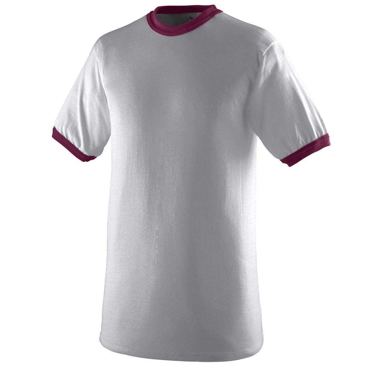 Augusta 710 Ringer T-Shirt - Light Gray Maroon - HIT a Double