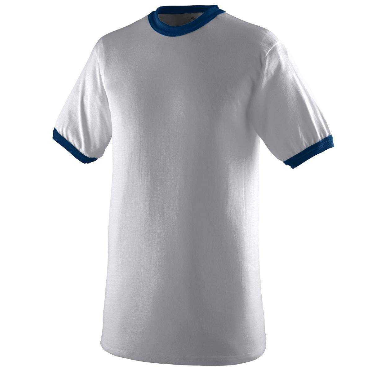 Augusta 710 Ringer T-Shirt - Light Gray Navy - HIT a Double