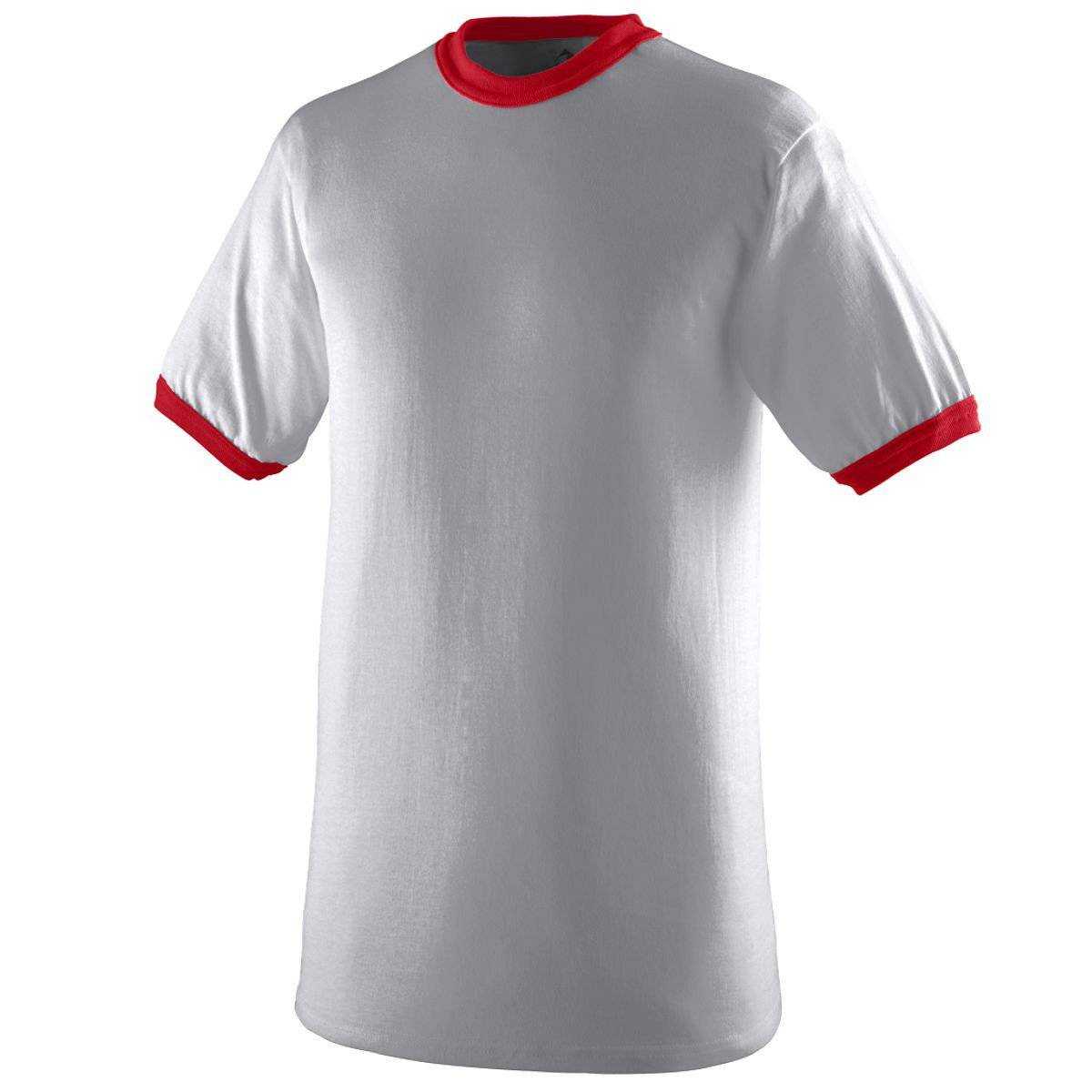 Augusta 710 Ringer T-Shirt - Light Gray Red - HIT a Double