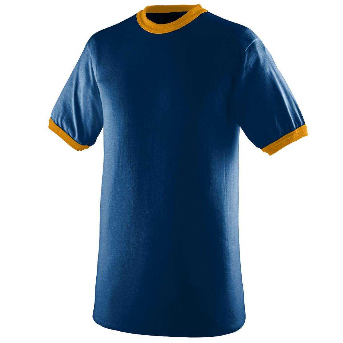 Augusta 710 Ringer T-Shirt - Navy Gold - HIT a Double