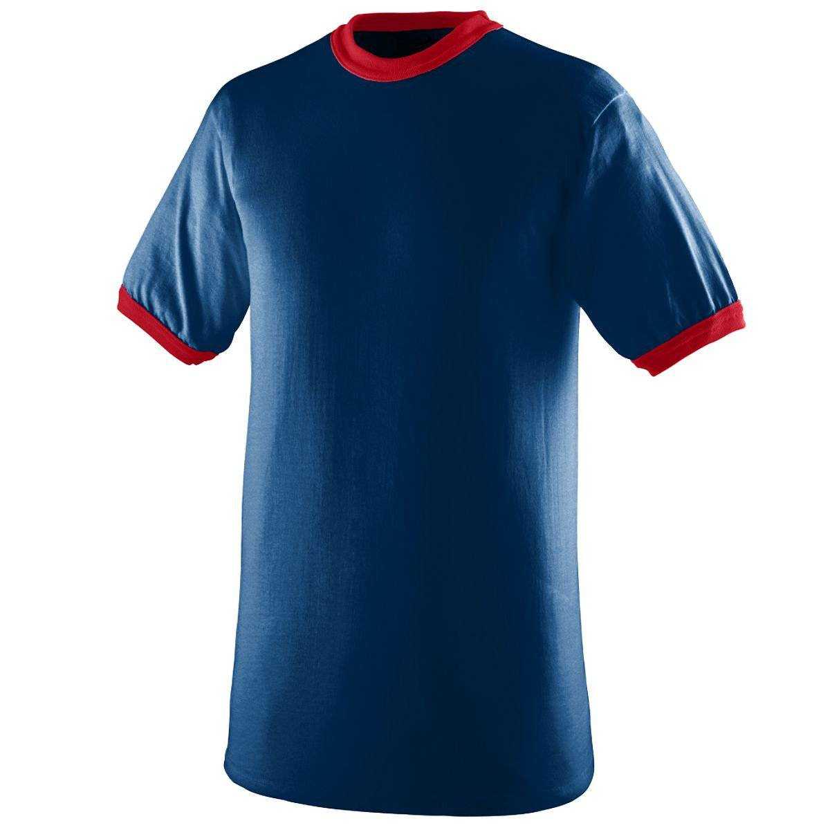 Augusta 710 Ringer T-Shirt - Navy Red - HIT a Double