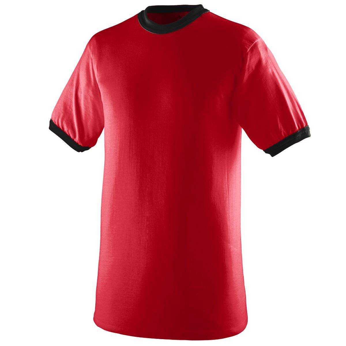 Augusta 710 Ringer T-Shirt - Red Black - HIT a Double