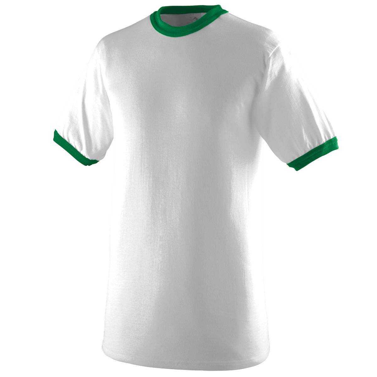 Augusta 710 Ringer T-Shirt - White Green - HIT a Double