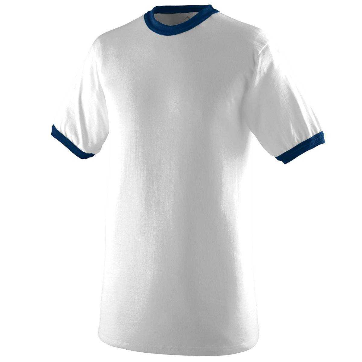 Augusta 710 Ringer T-Shirt - White Navy - HIT a Double