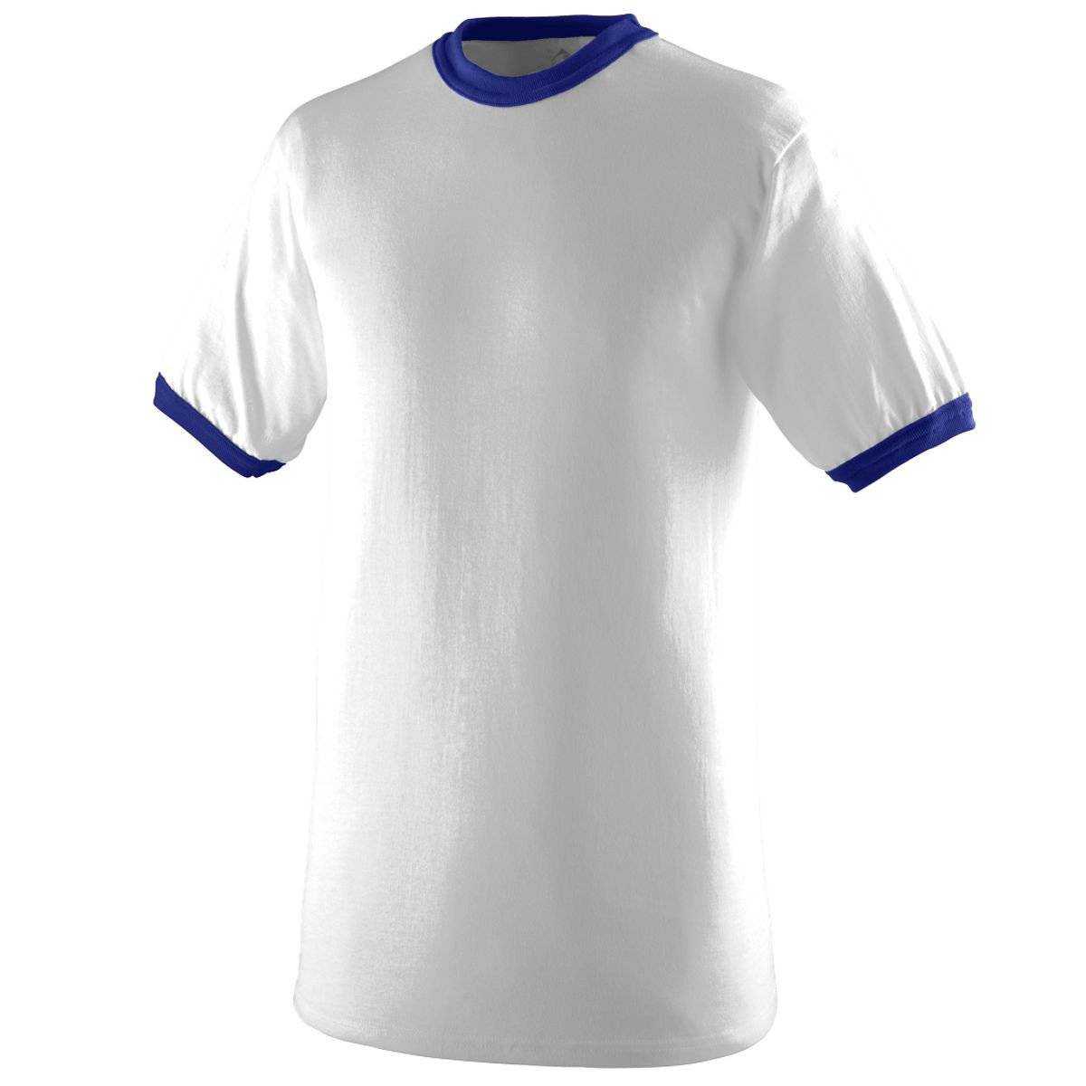 Augusta 710 Ringer T-Shirt - White Purple - HIT a Double
