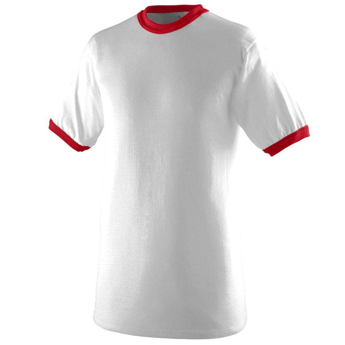 Augusta 710 Ringer T-Shirt - White Red - HIT a Double