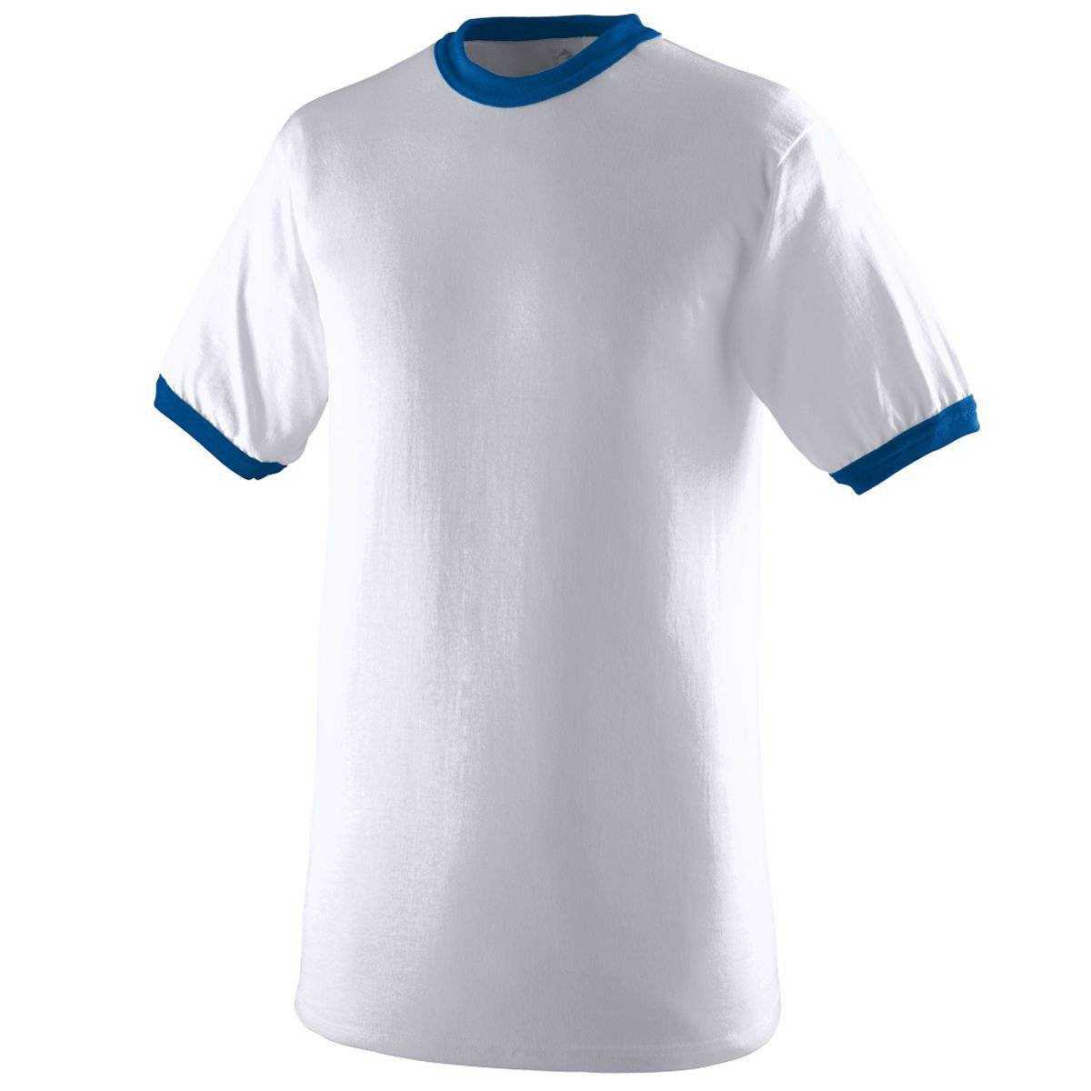Augusta 710 Ringer T-Shirt - White Royal - HIT a Double