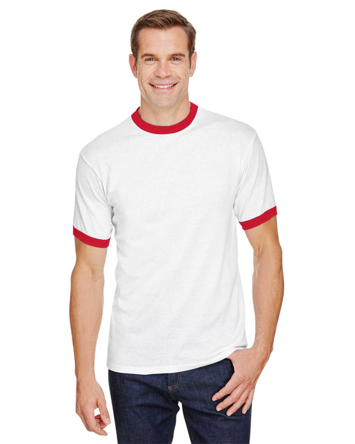 Augusta 711 Youth-Ringer T-Shirt - White Red - HIT a Double