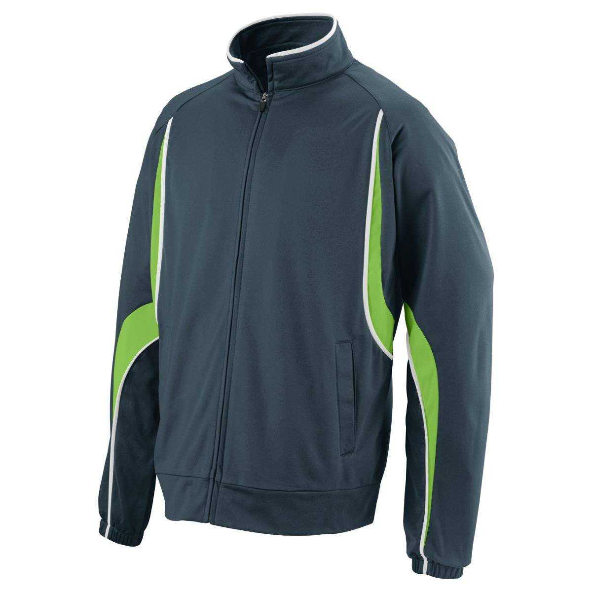 Augusta 7710 Rival Jacket - Dark Gray Lime White - HIT a Double