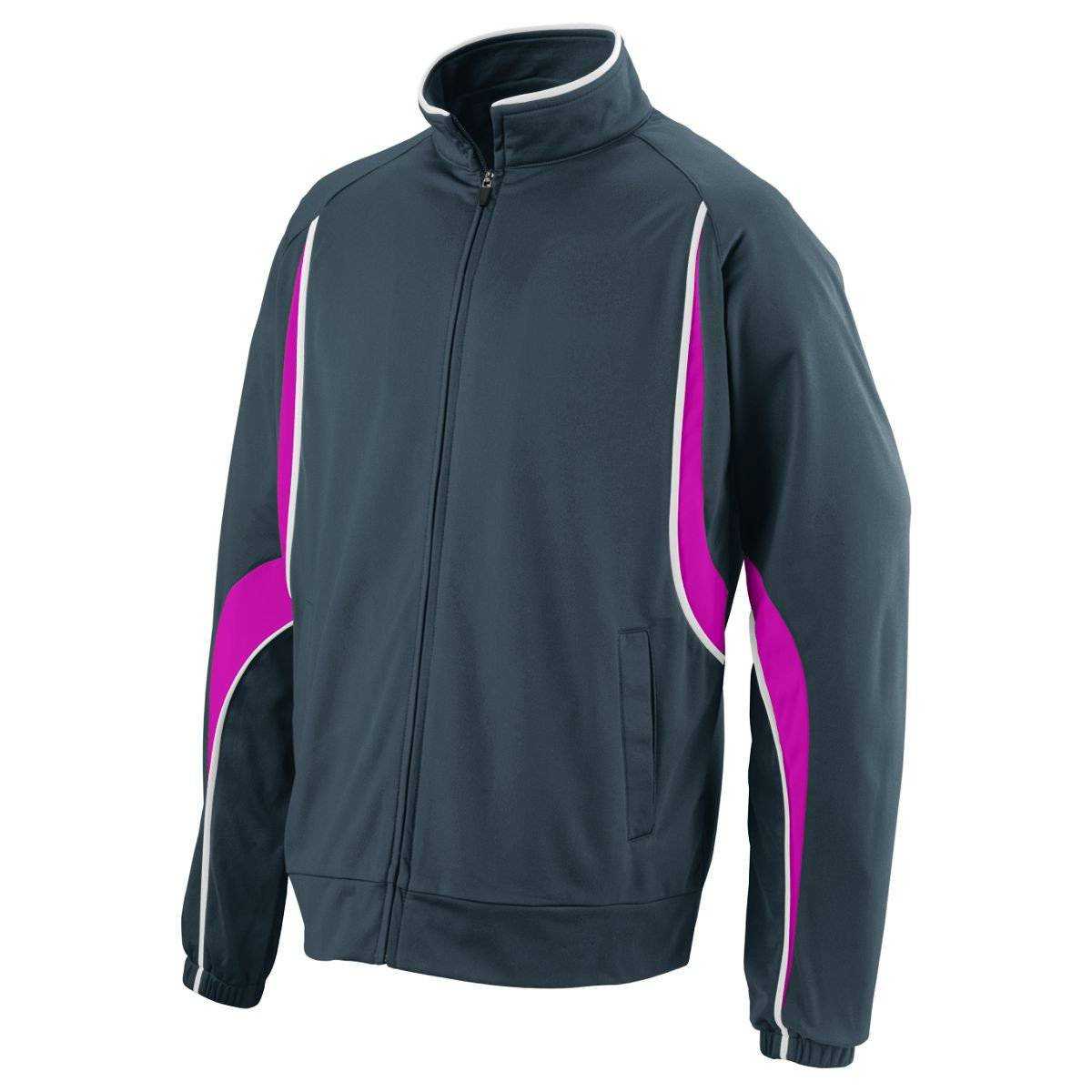 Augusta 7710 Rival Jacket - Dark Gray Pink White - HIT a Double