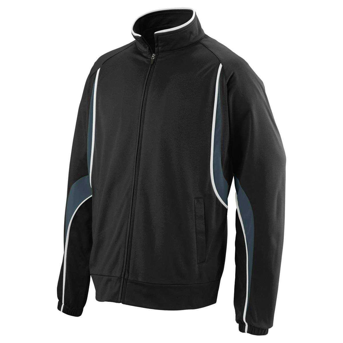 Augusta 7711 Rival Jacket - Youth - Black Dark Gray White - HIT a Double