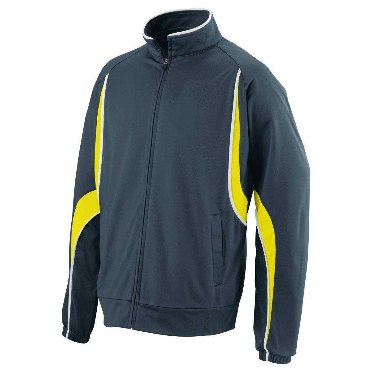 Augusta 7711 Rival Jacket - Youth - Dark Gray Yellow White - HIT a Double