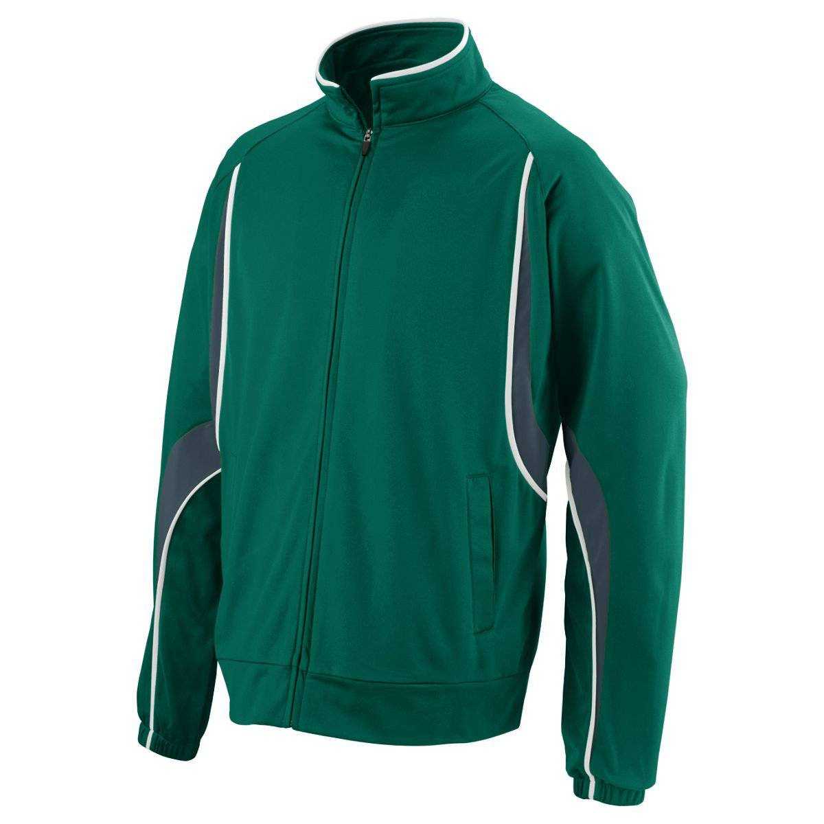 Augusta 7711 Rival Jacket - Youth - Forest Dark Gray White - HIT a Double