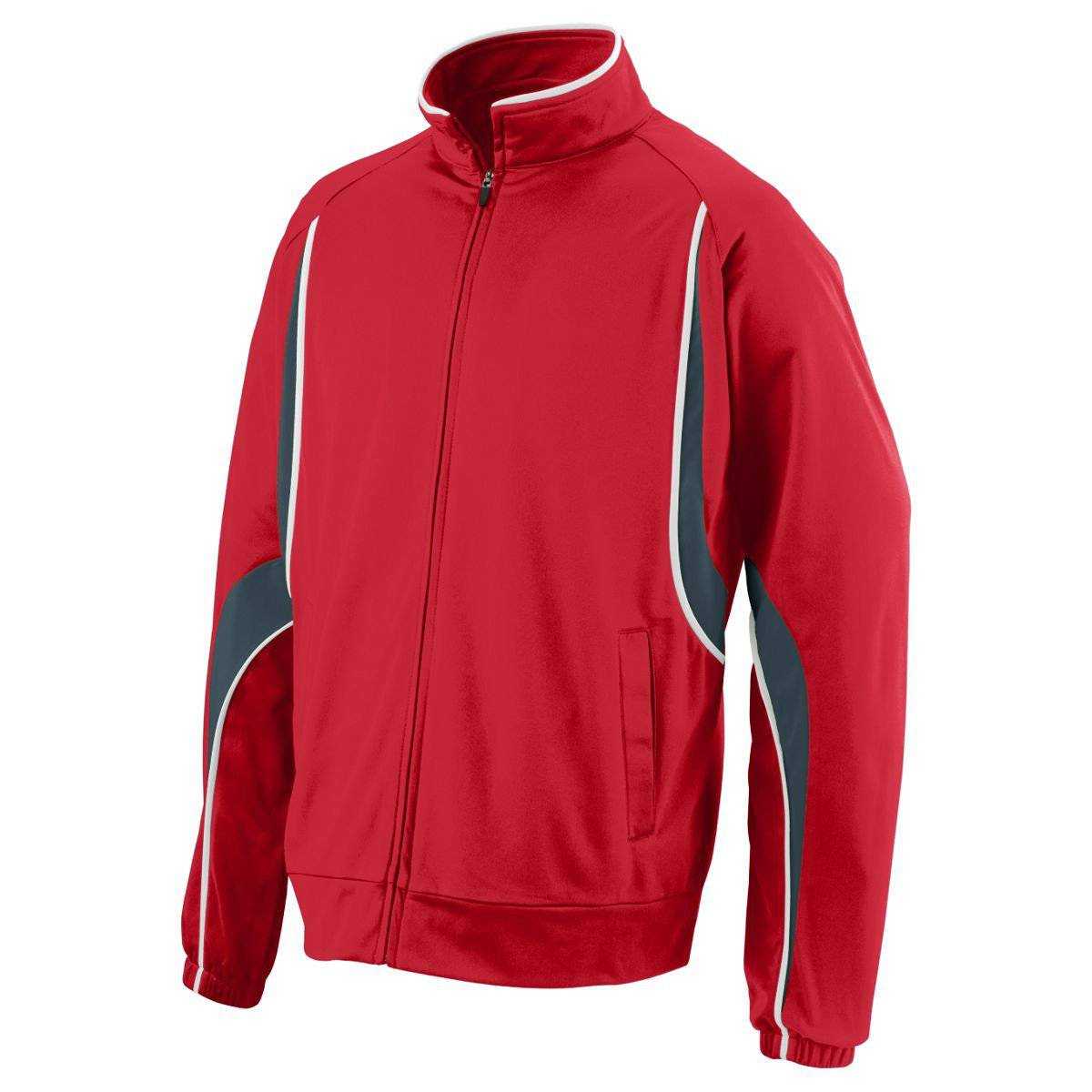 Augusta 7711 Rival Jacket - Youth - Red Dark Gray White - HIT a Double