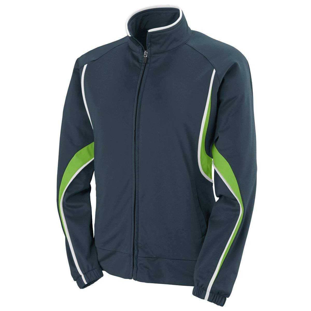 Augusta 7712 Ladies Rival Jacket - Dark Gray Lime White - HIT a Double