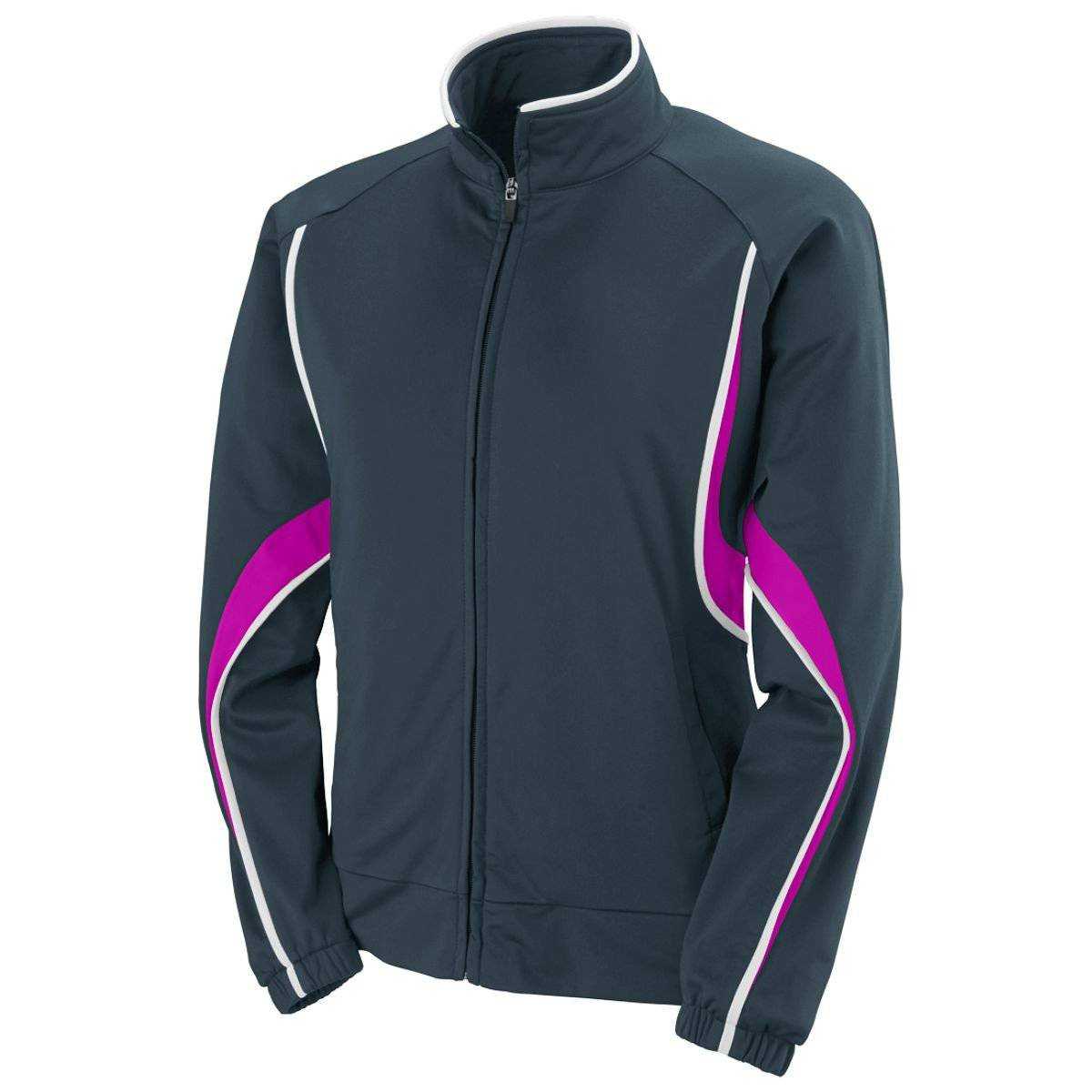 Augusta 7712 Ladies Rival Jacket - Dark Gray Pink White - HIT a Double