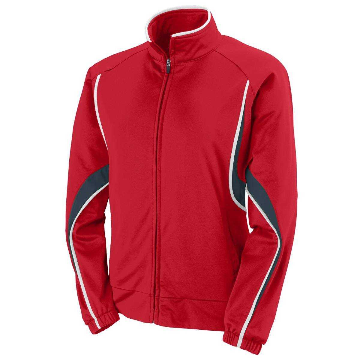 Augusta 7712 Ladies Rival Jacket - Red Dark Gray White - HIT a Double