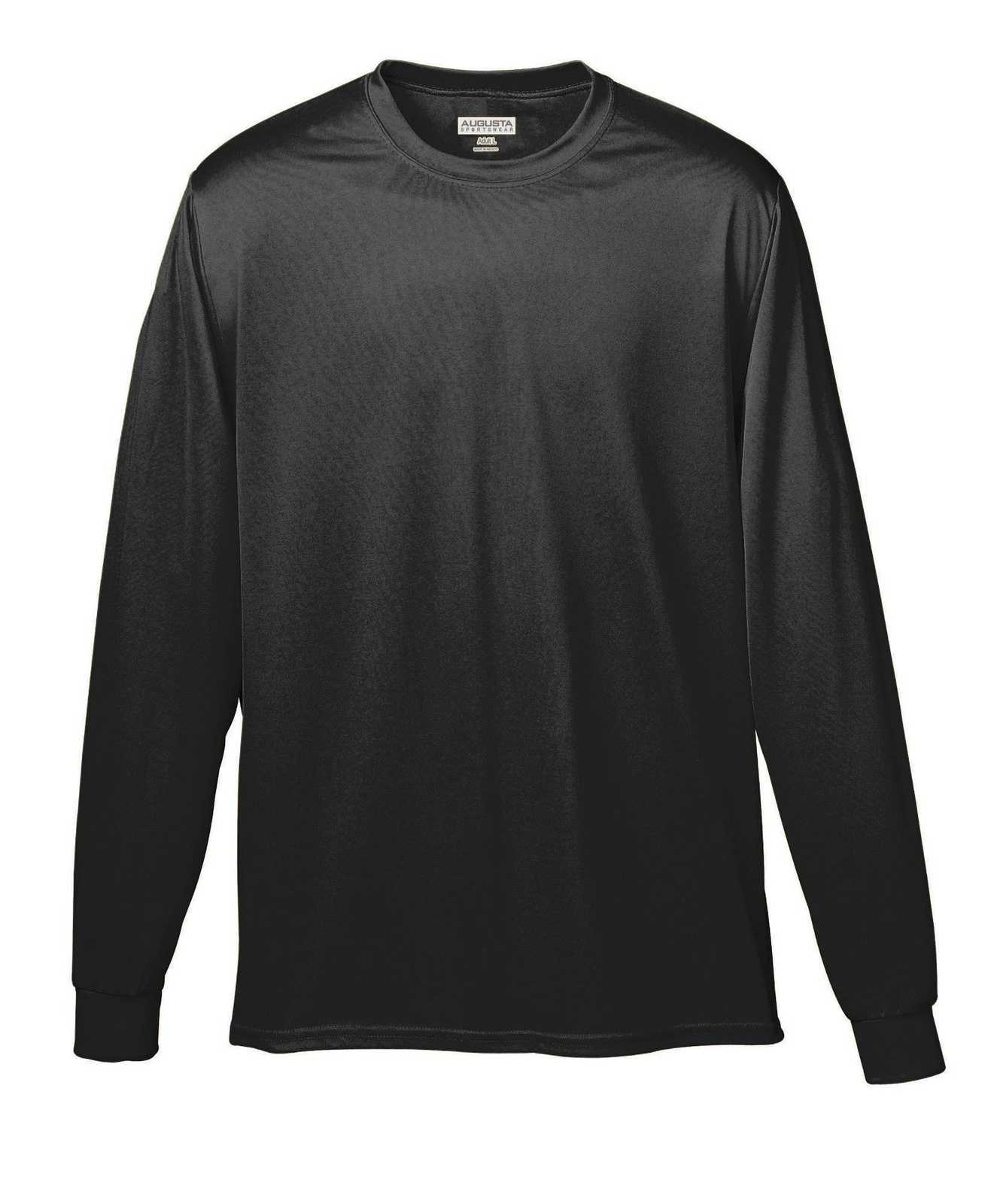 Augusta 788 Wicking Long Sleeve T-Shirt - Black - HIT a Double