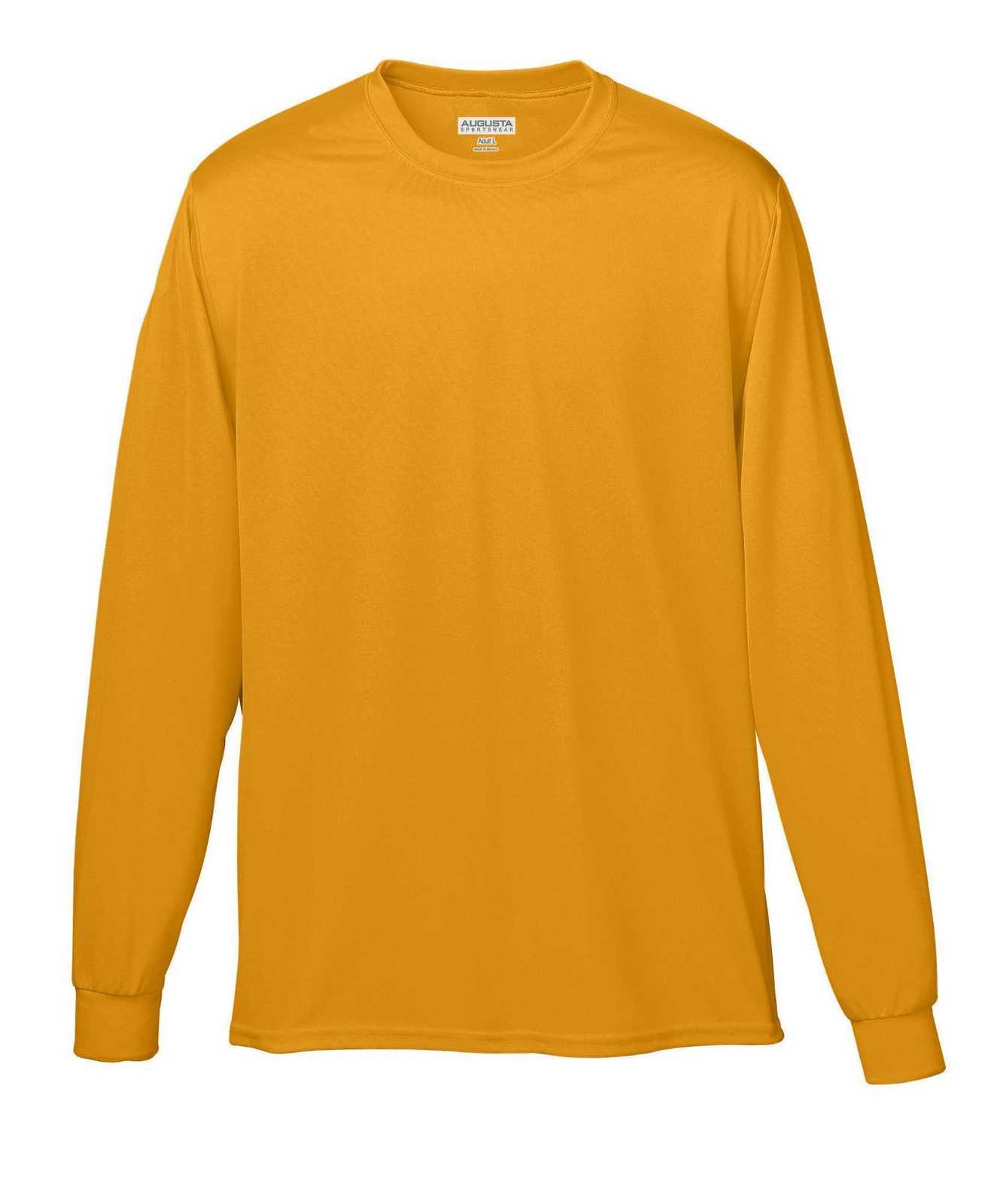 Augusta 788 Wicking Long Sleeve T-Shirt - Gold - HIT a Double