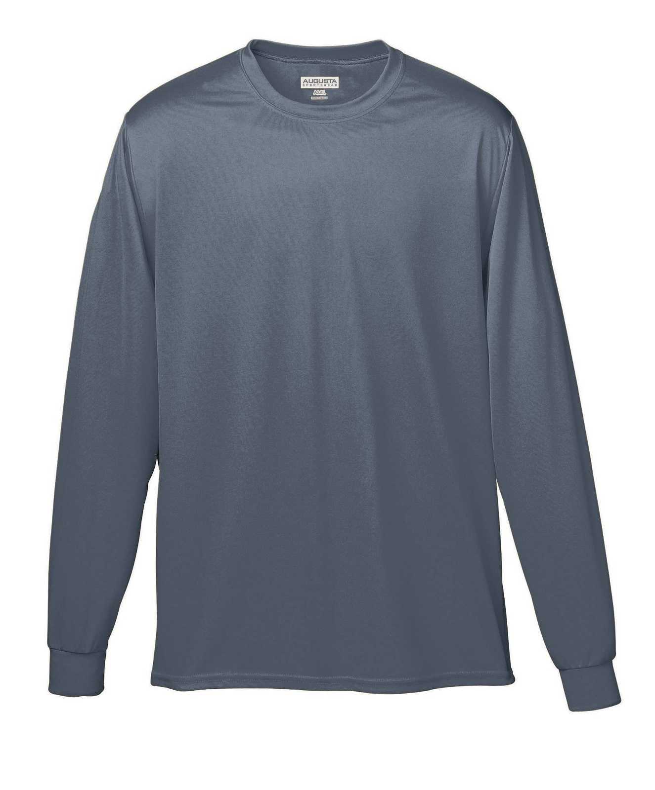 Augusta 788 Wicking Long Sleeve T-Shirt - Graphite - HIT a Double