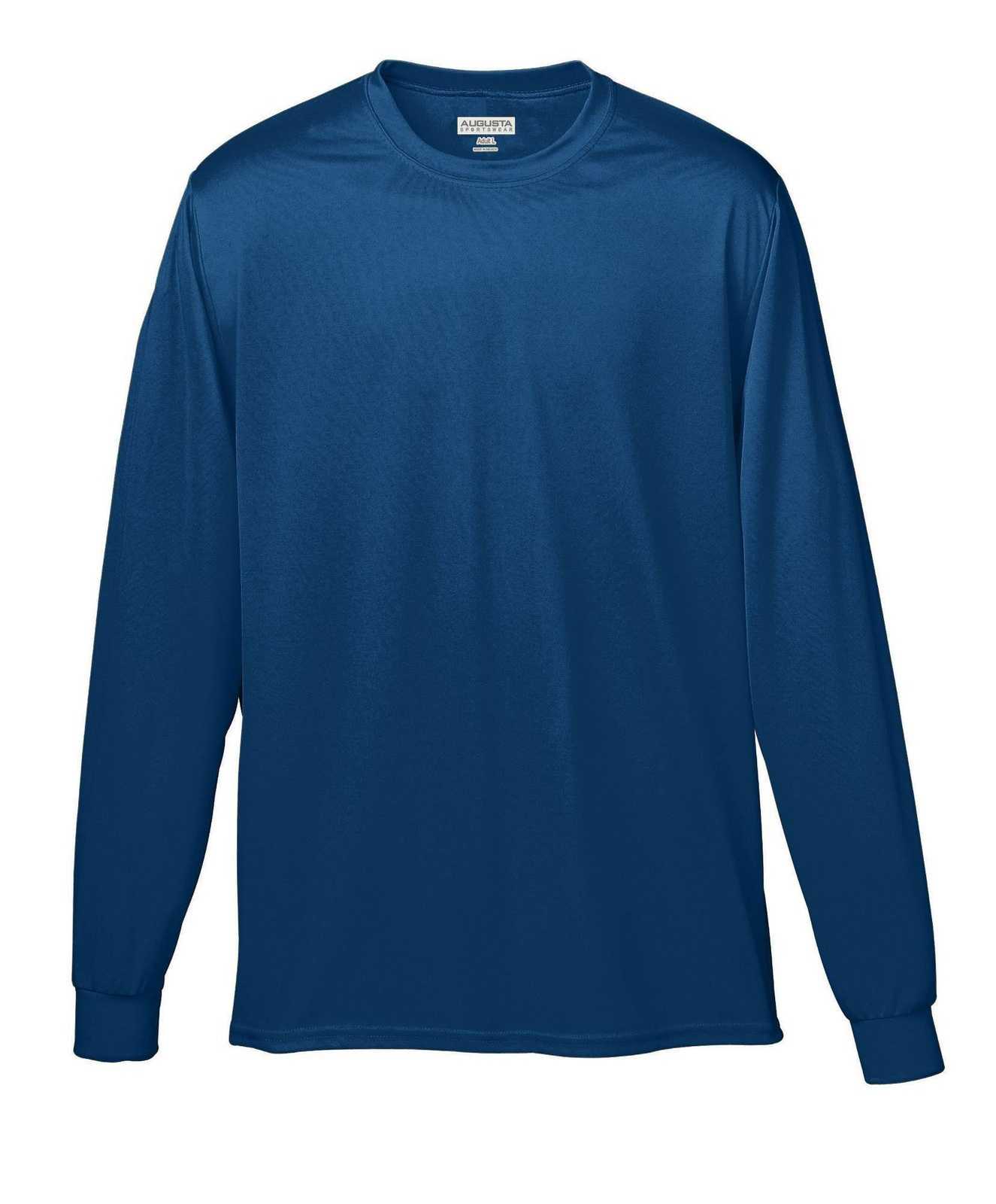 Augusta 788 Wicking Long Sleeve T-Shirt - Navy - HIT a Double