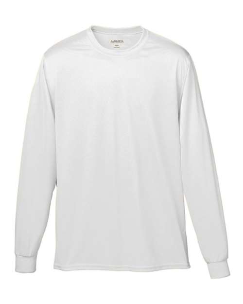 Augusta 789 Youth Wicking Long Sleeve T-Shirt - White - HIT a Double