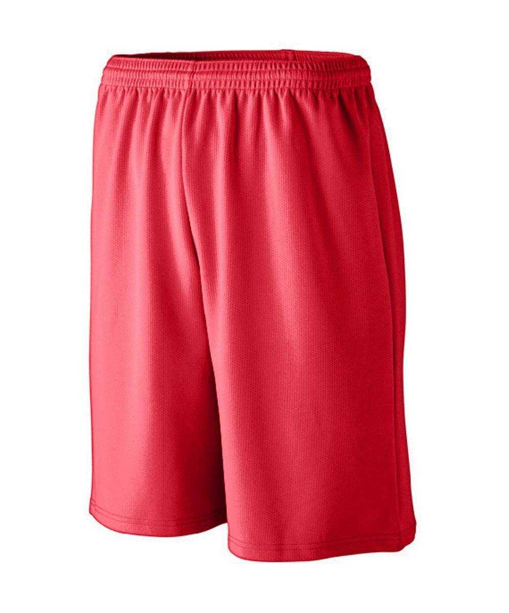 Augusta 802 Longer Length Wicking Mesh Athletic Short - Red - HIT a Double