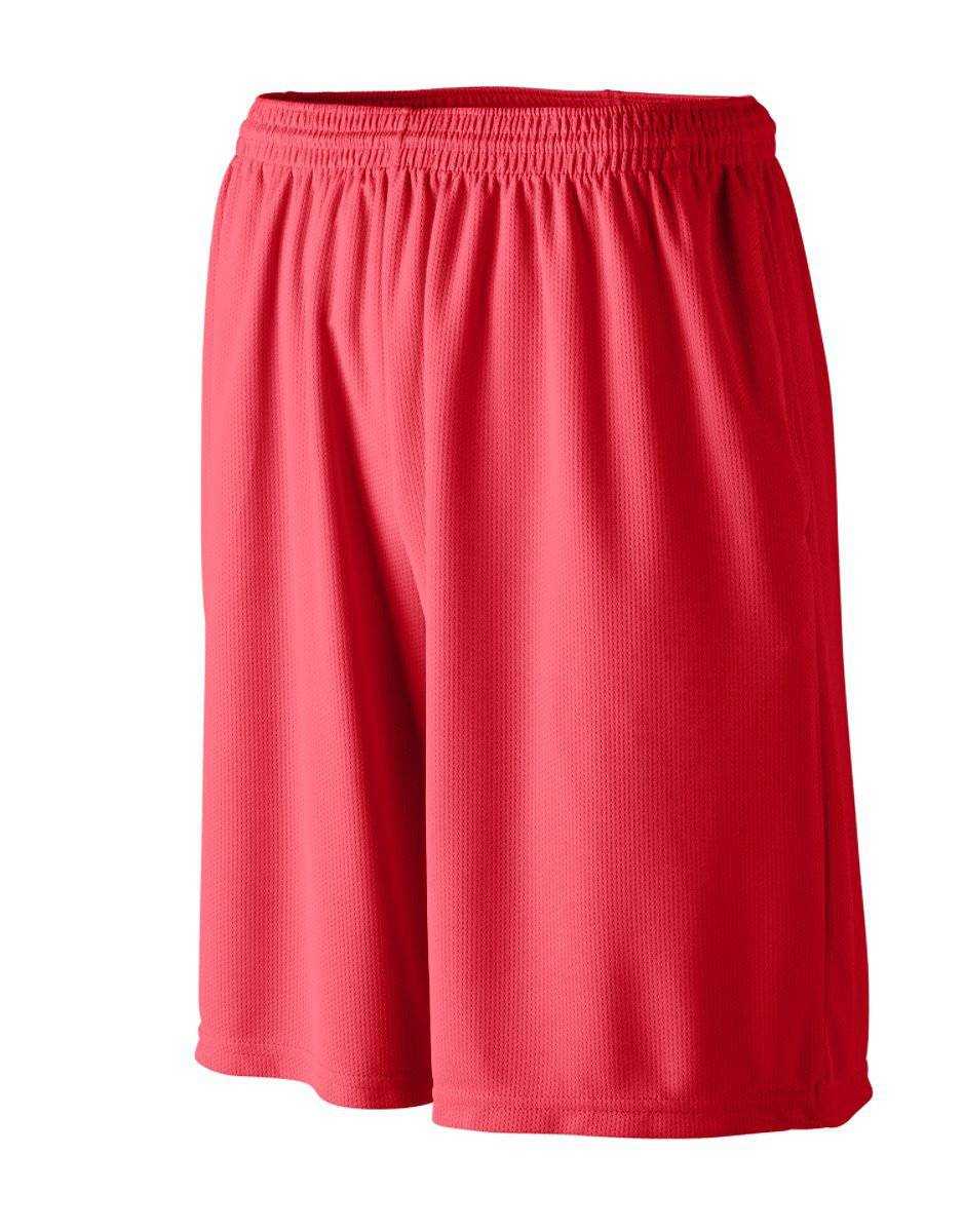 Augusta 803 Longer Length Wicking Short W/ Pockets - Red - HIT a Double