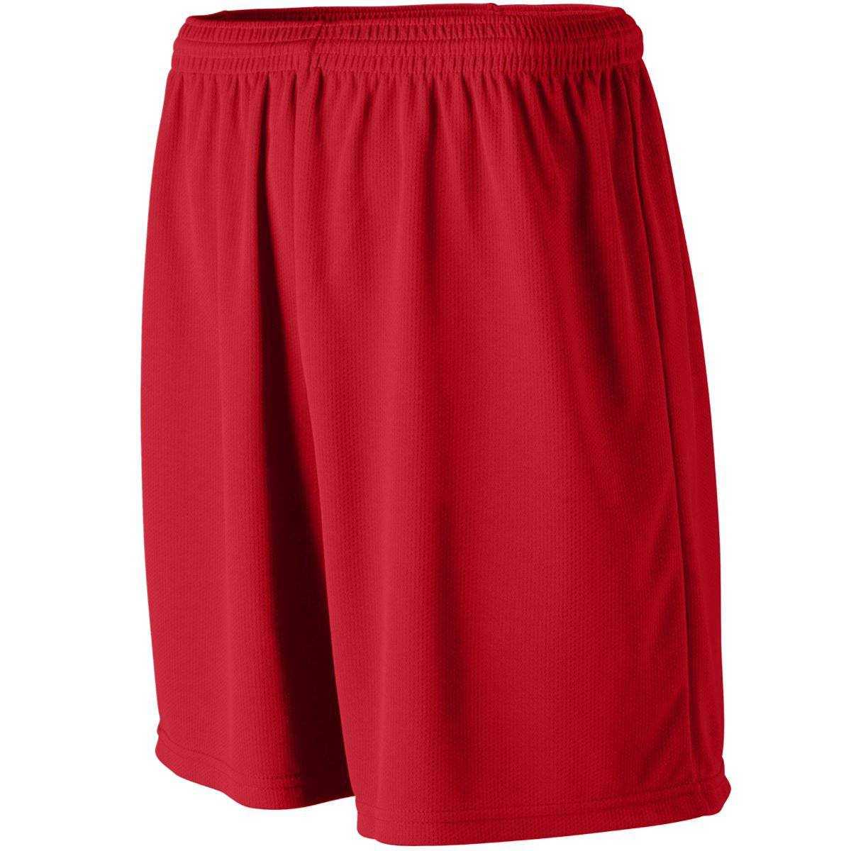 Augusta 806 Youth Wicking Mesh Athletic Short - Red - HIT a Double