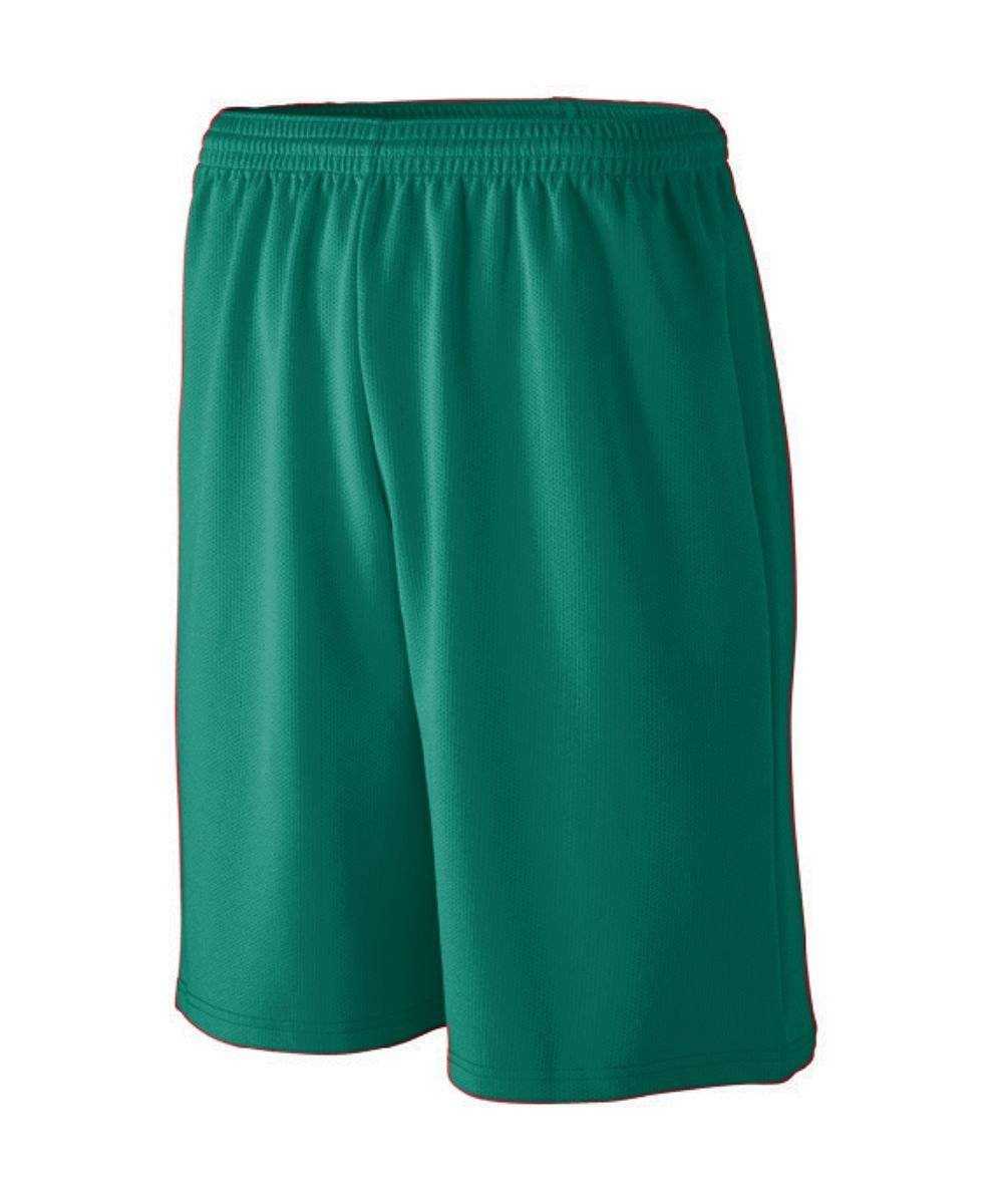 Augusta 809 Longer Length Wicking Mesh Athletic Short - Youth - Forest - HIT a Double