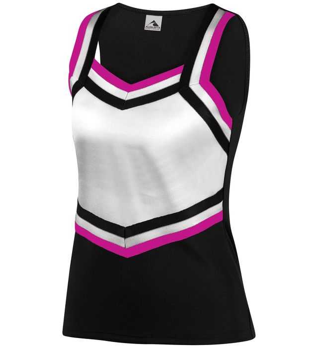 Augusta 9140 Ladies Pike Shell - Black White Power Pink - HIT a Double