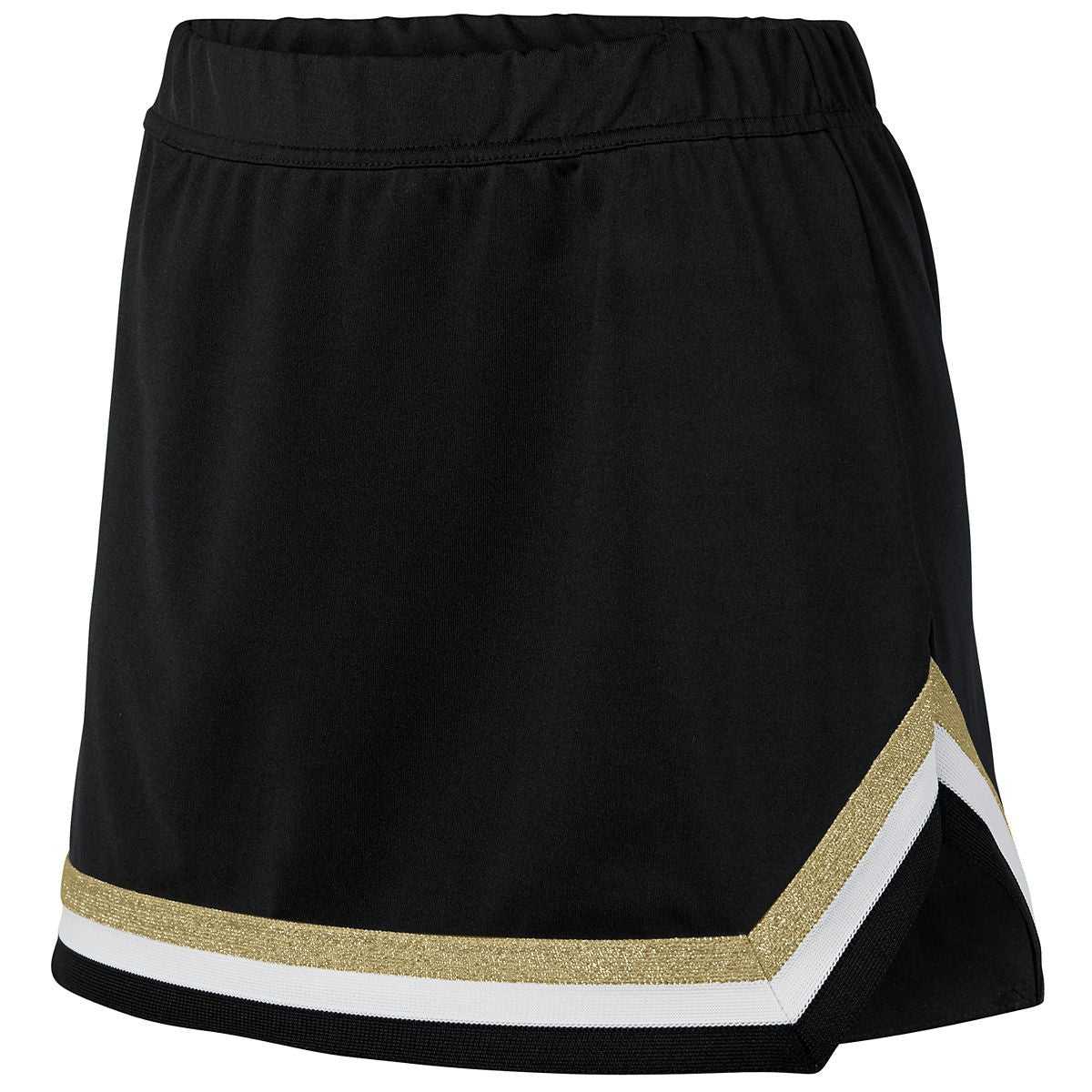 Augusta 9145 Ladies Pike Skirt - Black White Metallic Gold - HIT a Double