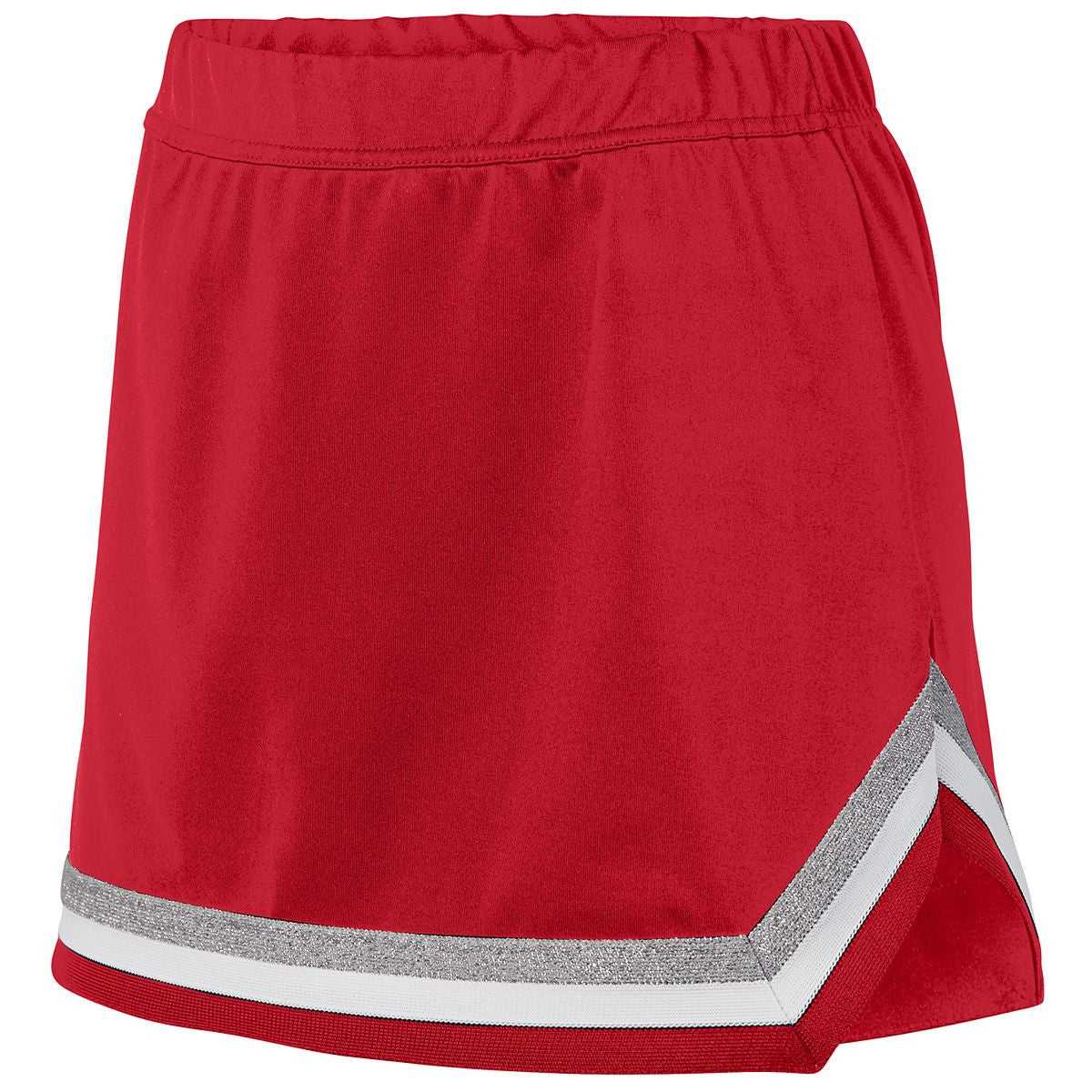 Augusta 9145 Ladies Pike Skirt - Red White Metallic Silver - HIT a Double