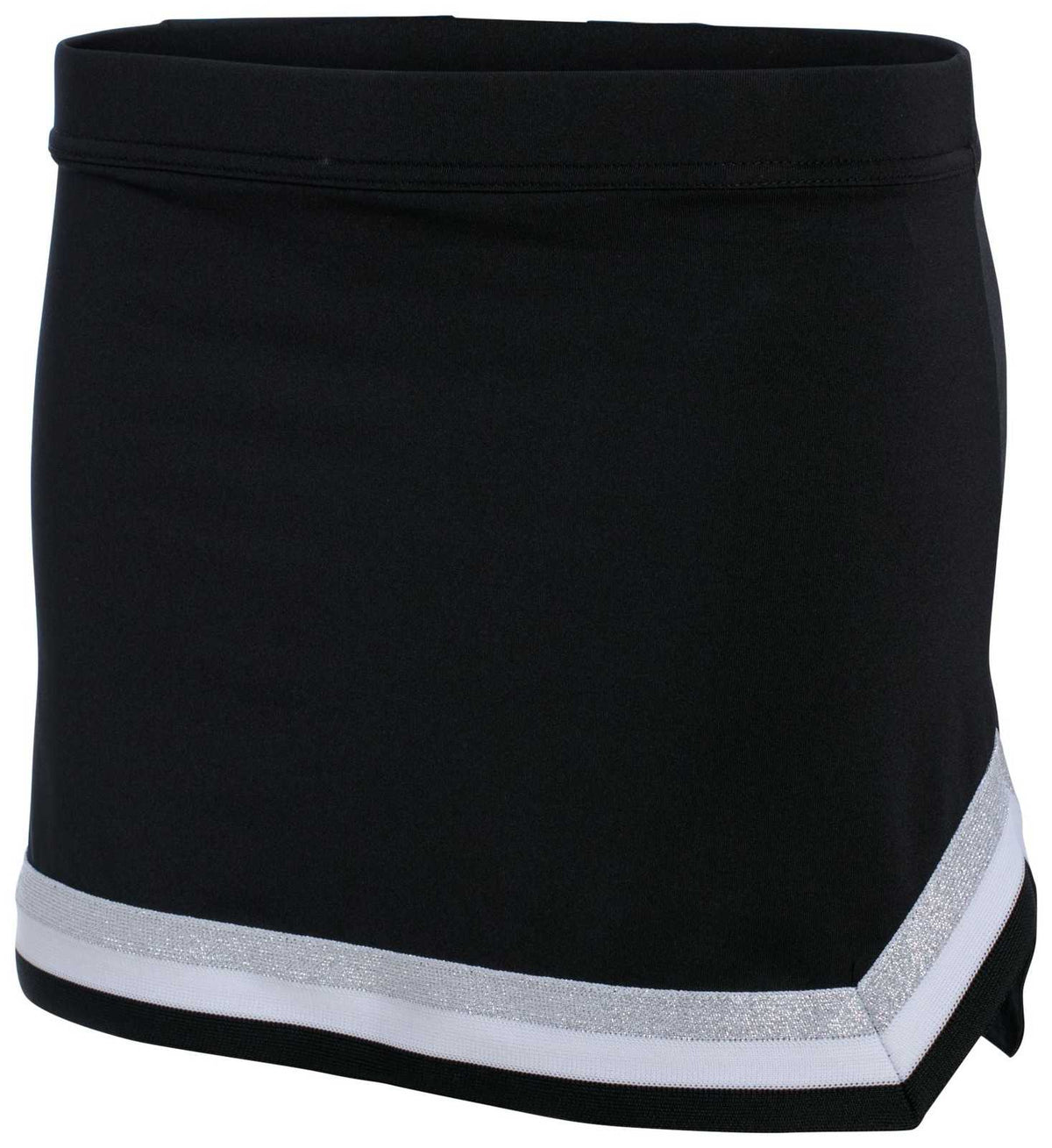 Augusta 9146 Girls Pike Skirt - Black White Metallic Silver - HIT a Double