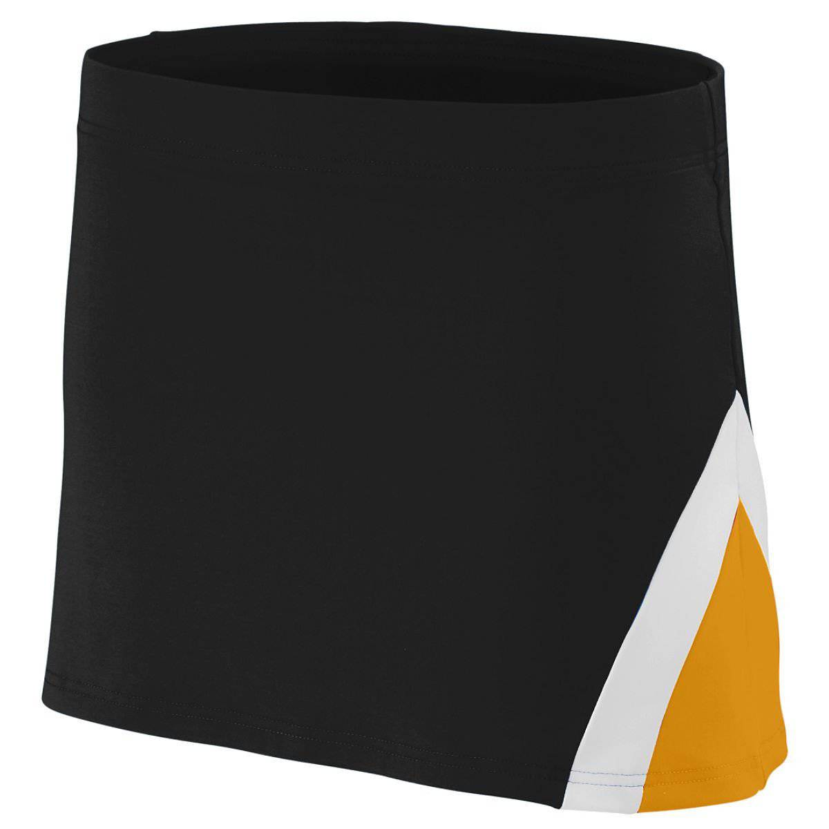 Augusta 9205 Ladies Cheerflex Skirt - Black Gold White - HIT a Double