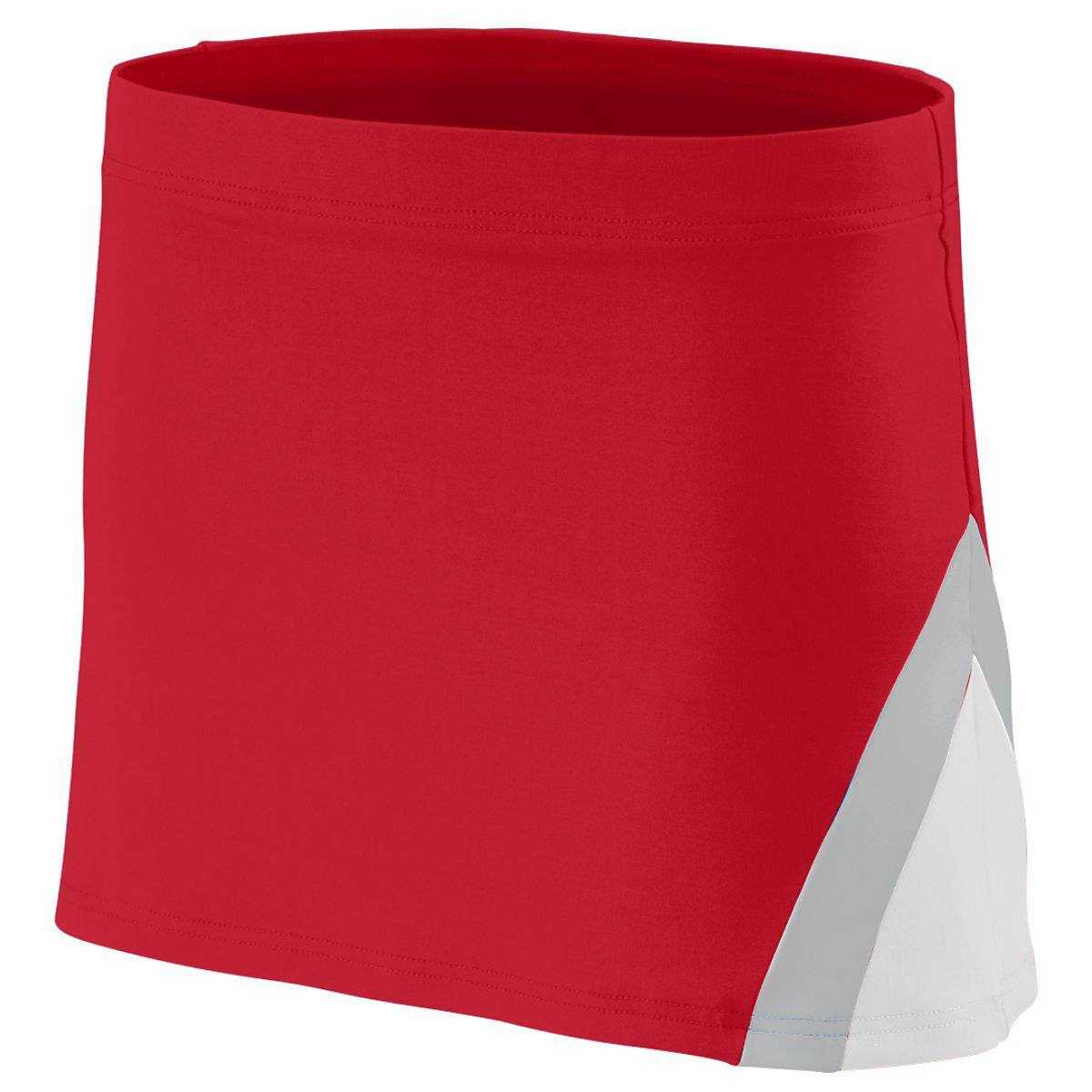 Augusta 9205 Ladies Cheerflex Skirt - Red White Metallic Silver - HIT a Double