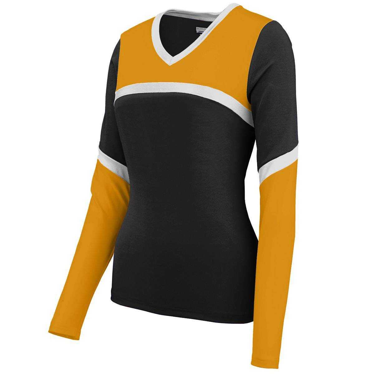 Augusta 9210 Ladies Cheerflex Rise Up Shell - Black Gold White - HIT a Double