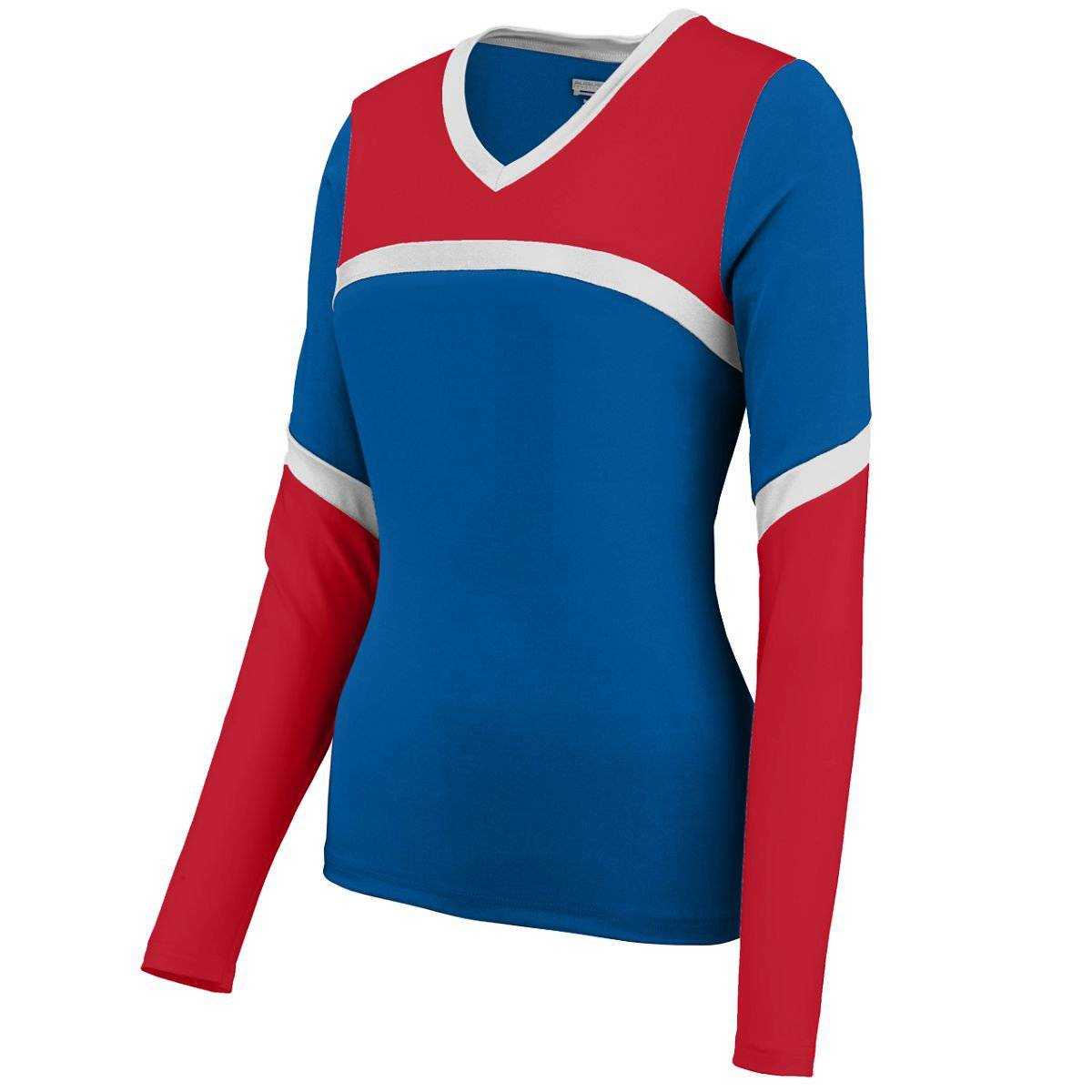 Augusta 9210 Ladies Cheerflex Rise Up Shell - Royal Red White - HIT a Double