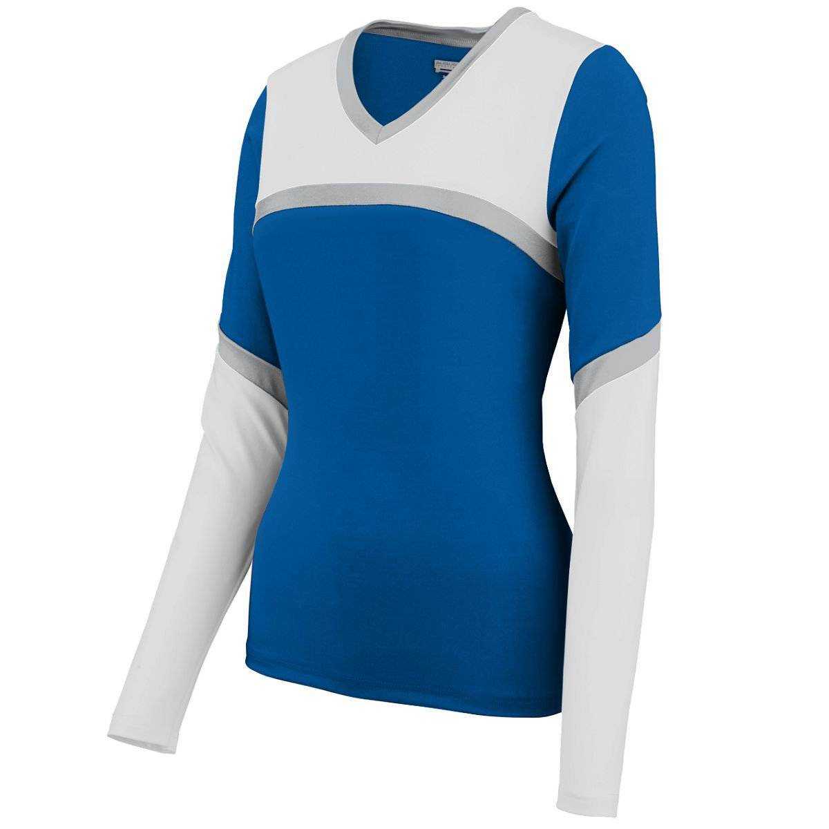 Augusta 9210 Ladies Cheerflex Rise Up Shell - Royal White Silver - HIT a Double