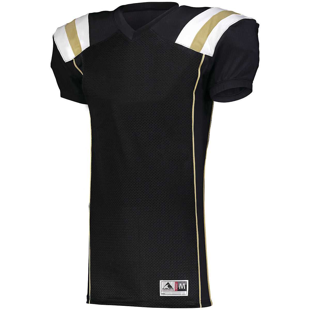 Augusta 9581 Youth Tform Football Jersey - Black Vegas Gold White - HIT a Double