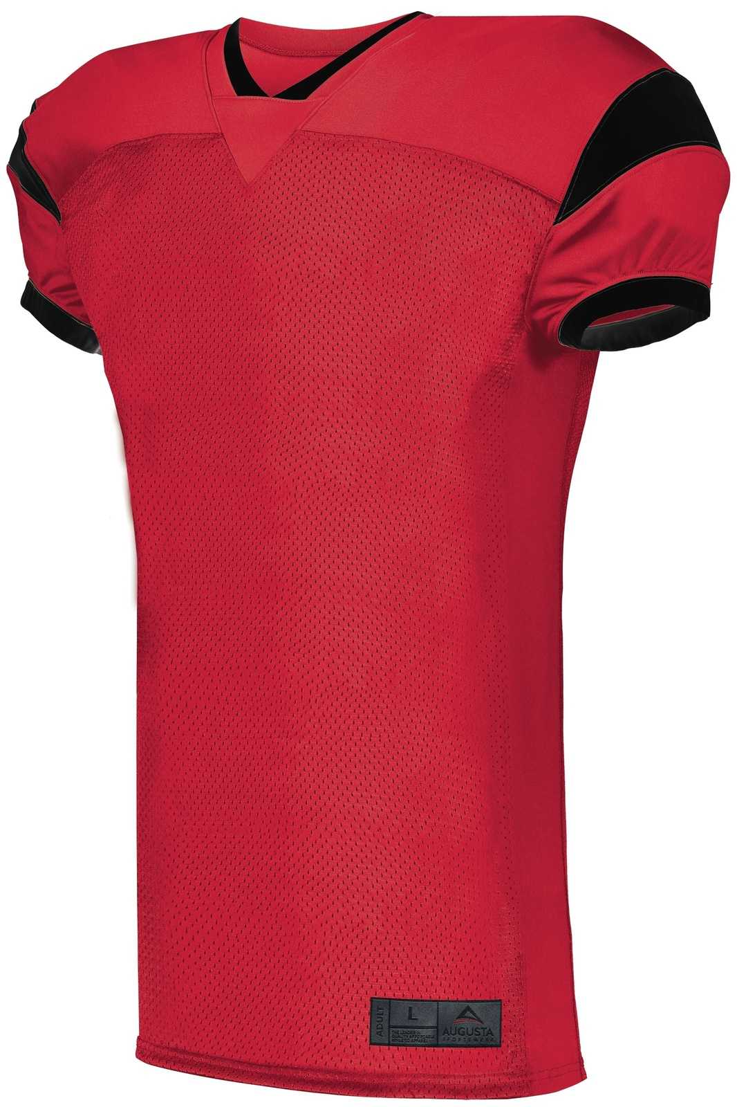 Augusta 9582 Slant Football Jersey - Red Black - HIT a Double