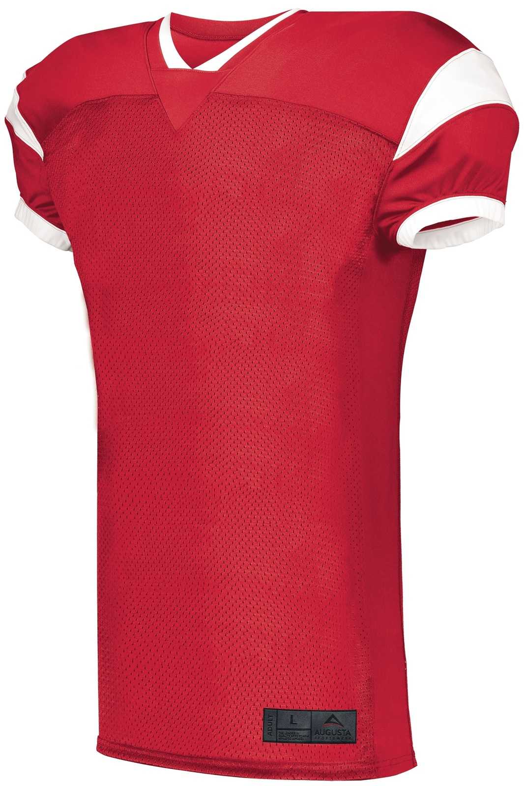 Augusta 9582 Slant Football Jersey - Red White - HIT a Double