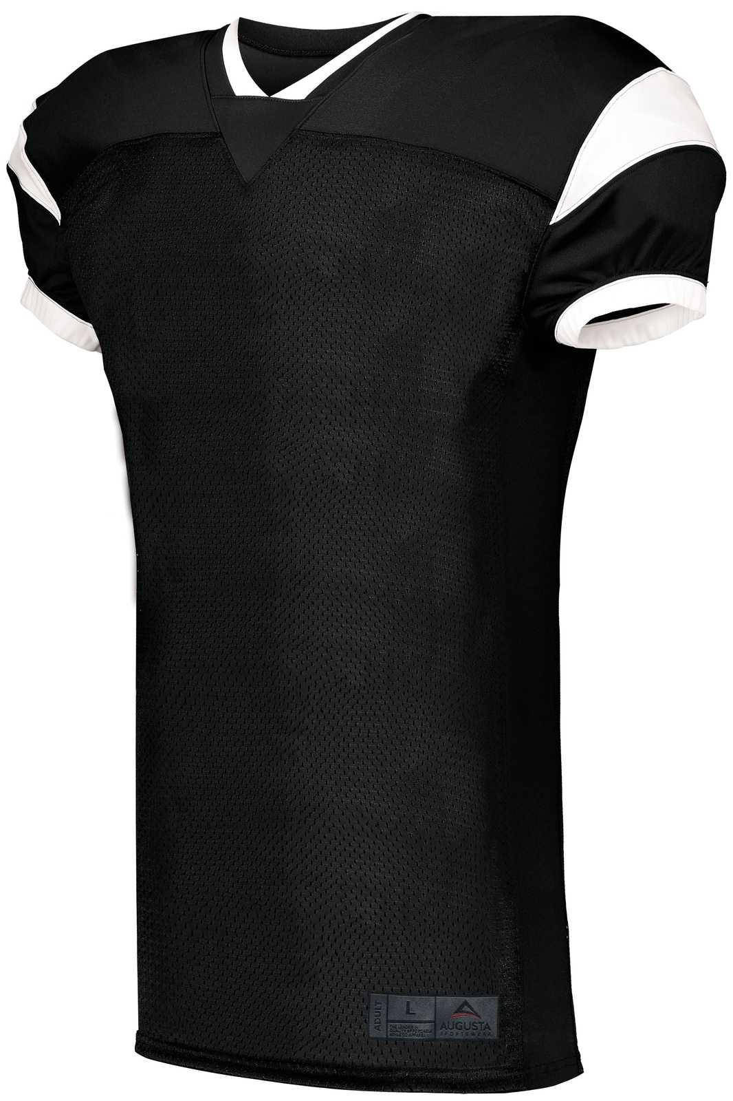 Augusta 9583 Youth Slant Football Jersey - Black White - HIT a Double