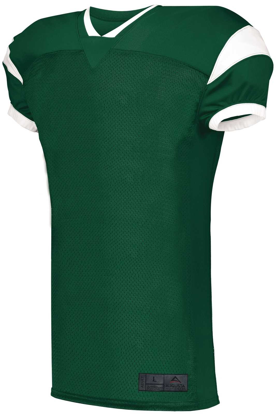 Augusta 9583 Youth Slant Football Jersey - Dark Green White - HIT a Double