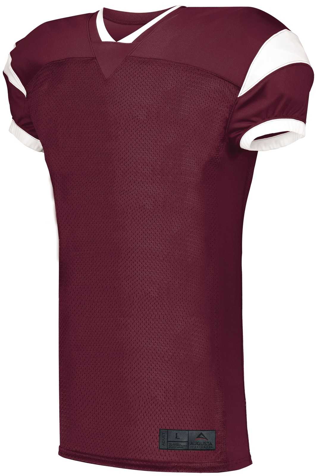 Augusta 9583 Youth Slant Football Jersey - Maroon White - HIT a Double