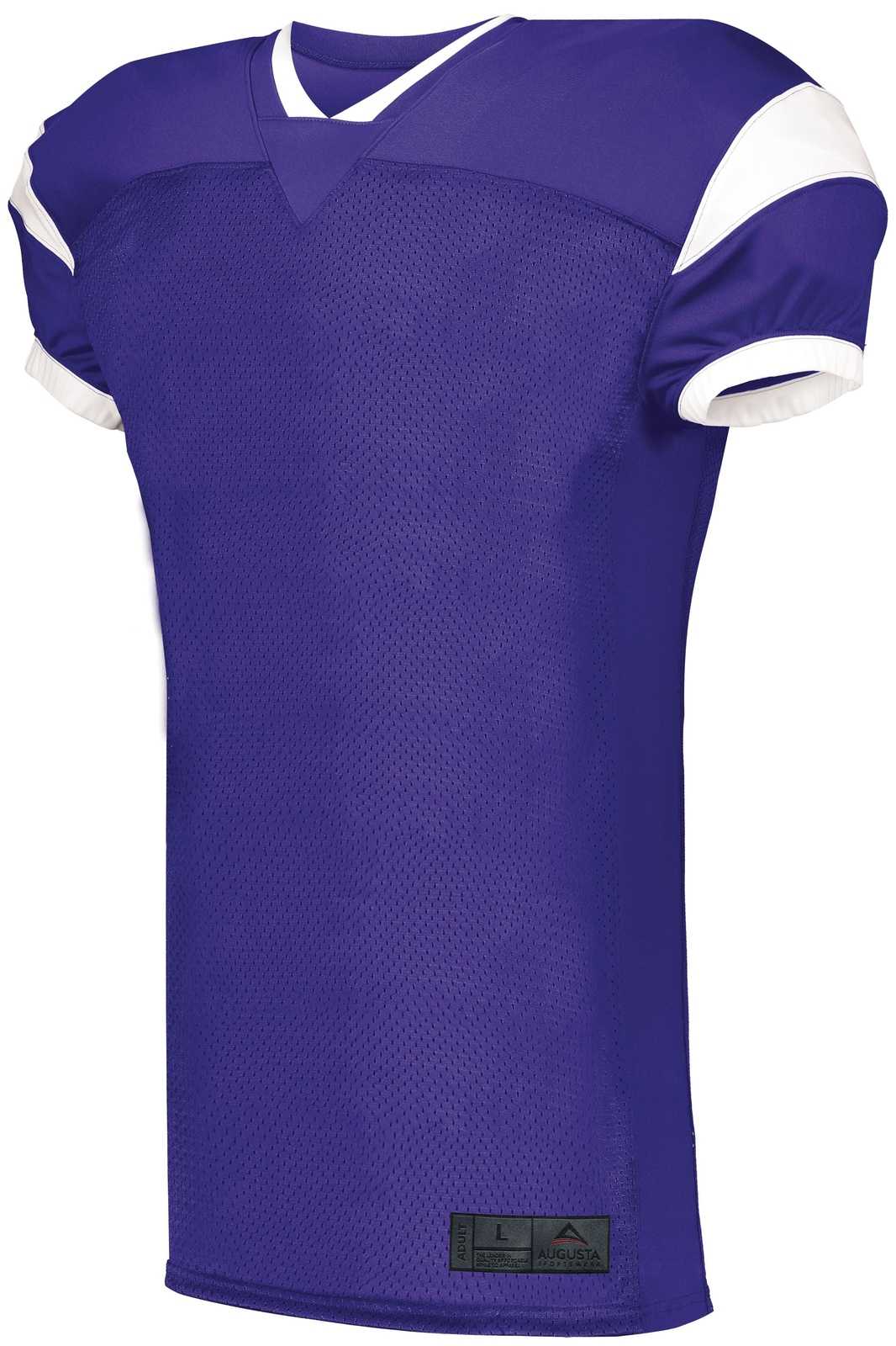 Augusta 9583 Youth Slant Football Jersey - Purple White - HIT a Double