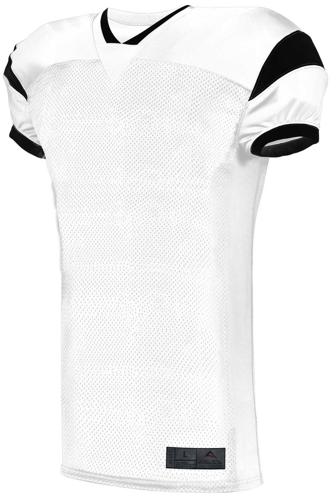 Augusta 9583 Youth Slant Football Jersey - White Black - HIT a Double