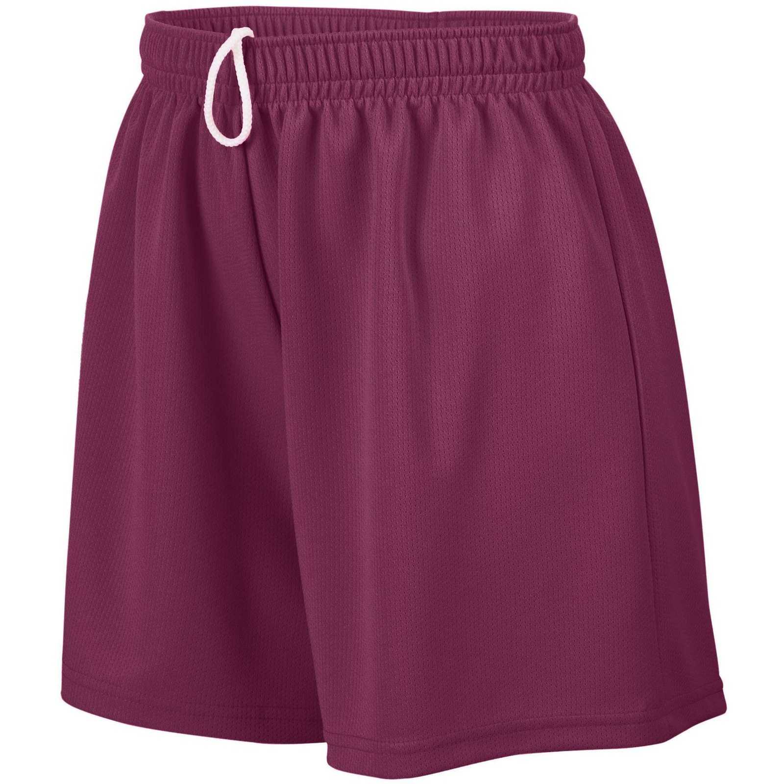 Augusta 960 Ladies Wicking Mesh Short - Maroon - HIT a Double
