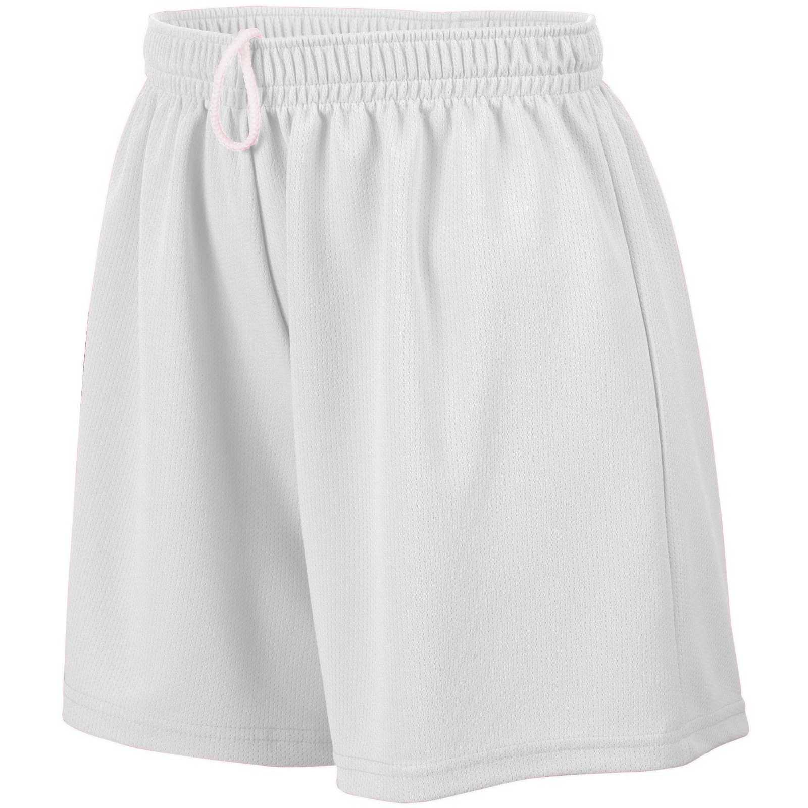 Augusta 960 Ladies Wicking Mesh Short - White - HIT a Double