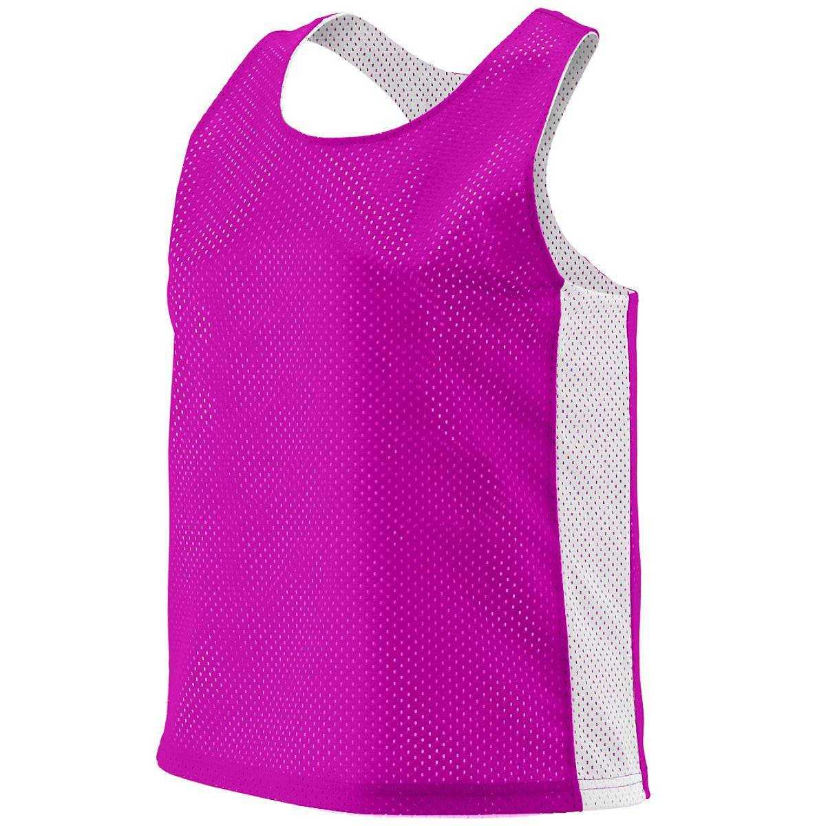 Augusta 968 Ladies Reversible Tricot Mesh Lacrosse Tank - Pink White - HIT a Double